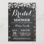 Winter Bridal Shower Snowflake Chalkboard Invitation<br><div class="desc">Winter Bridal Shower Invitation. White Snowflake. Christmas Holiday Bridal Shower Invite. Chalkboard Background. For further customisation,  please click the "Customise it" button and use our design tool to modify this template.</div>