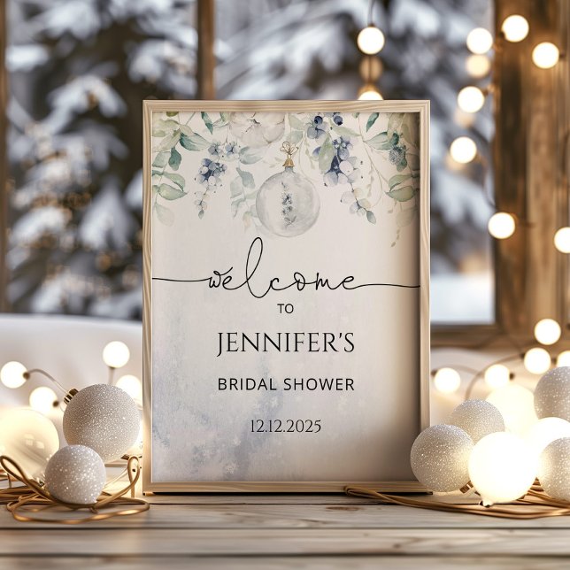 Winter bridal shower welcome poster (Creator Uploaded)