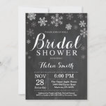 Winter Bridal Shower White Snowflake Chalkboard Invitation<br><div class="desc">Winter Bridal Shower Invitation. White Snowflake. Christmas Holiday Bridal Shower Invite. Chalkboard Background. For further customisation,  please click the "Customise it" button and use our design tool to modify this template.</div>