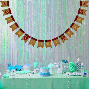 Winter Bride Plaid Holiday Party Bunting Banner