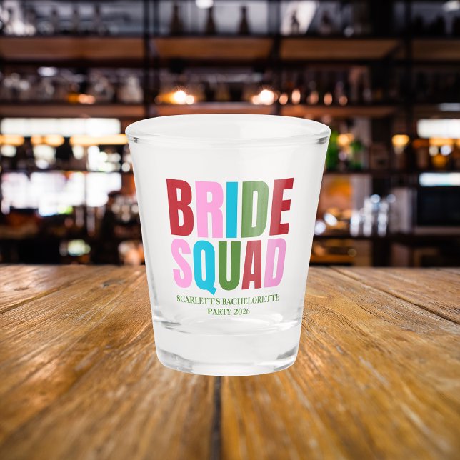 Winter Bride Squad Bachelorette Party Shot Glass (Creator Uploaded)