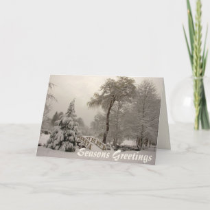 Winter Bridge Greeting Card Custom or Blank Card