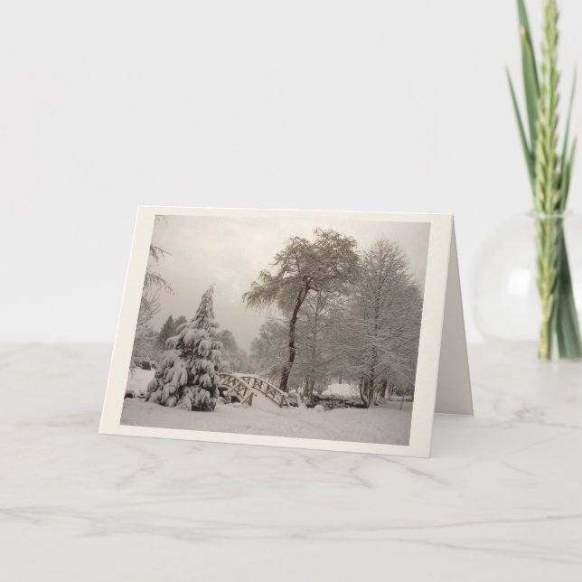 Winter Bridge Greeting Card Custom or Blank Card (Front)