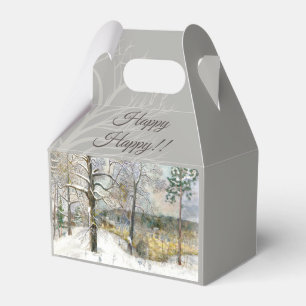 winter bridge watercolor favour box