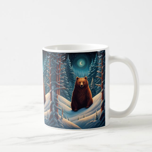 Winter Brown Bear Coffee Mug (Right)