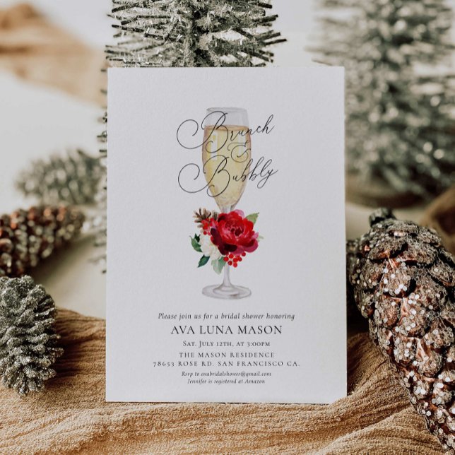Winter Brunch and Bubbly Bridal Shower Invitation (Creator Uploaded)