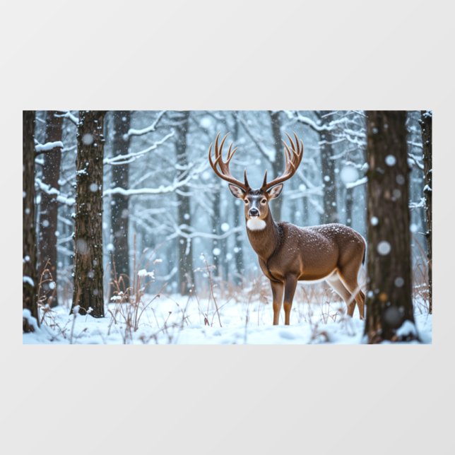 Winter Buck Window Cling (Sheet)