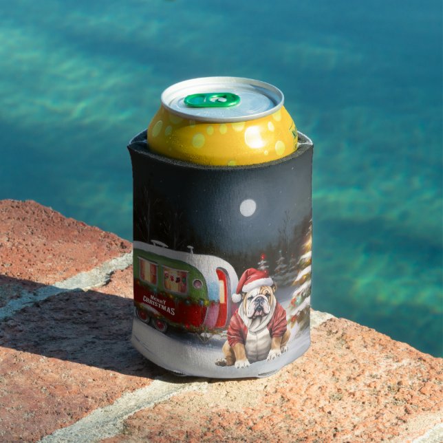 Winter Bulldog Caravan Christmas Adventure  Can Cooler (In Situ Pool)