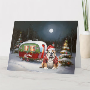Winter Bulldog Caravan Christmas Adventure Card