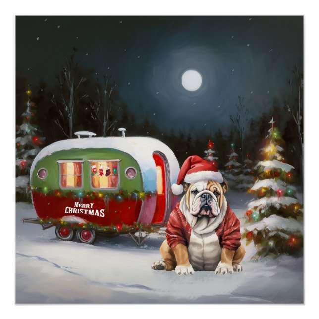 Winter Bulldog Caravan Christmas Adventure  Poster (Front)