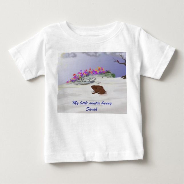 Winter Bunny Baby T-Shirt (Front)