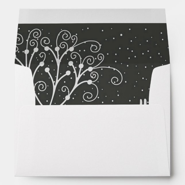 Winter Bunny Hoppy Holidays Christmas Envelope (Back (Bottom))