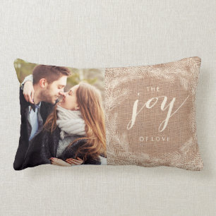 WINTER BURLAP   JOY STYLISH HOLIDAY PILLOW