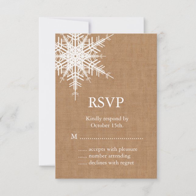 Winter Burlap RSVP Card (Front)