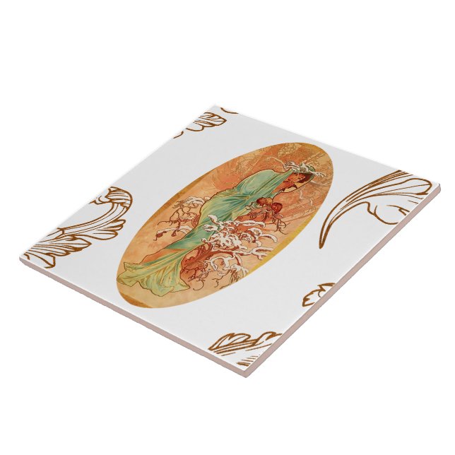 Winter by Alphonse Mucha Tile (Side)