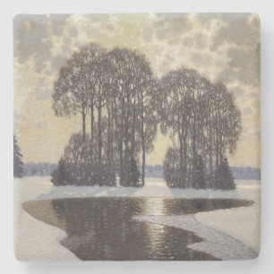 Winter (by Vilhelms Purvitis) Stone Coaster