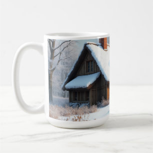winter cabin coffee mug