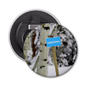 Winter Cabin Fever Holiday Season Snow Bottle Opener