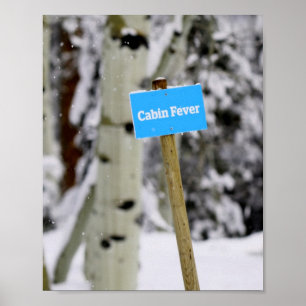 Winter Cabin Fever Holiday Season Snow Poster
