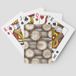 Winter Cabin Logs Christmas Playing Cards