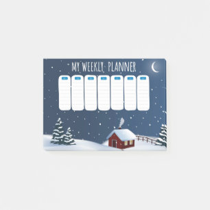 Winter Cabin Night Post-it® Notes