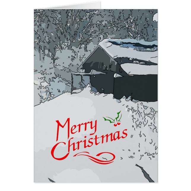 Winter Cabin Snow Vintage (Front)