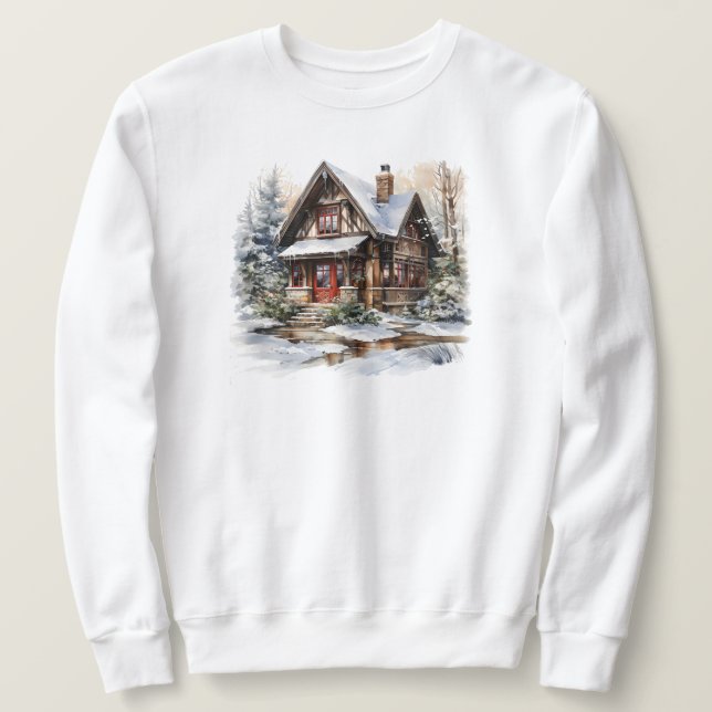 Winter Cabin Sweatshirt (Design Front)