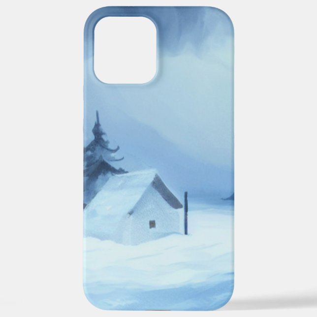 Winter Camping in a Snowy Forest iPhone Case (Back)