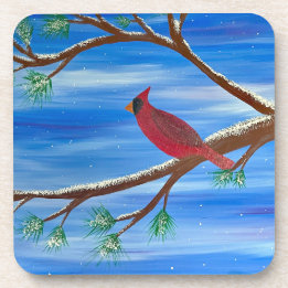 Winter Cardinal Coaster