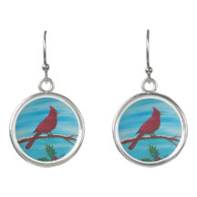 Winter Cardinal Earrings