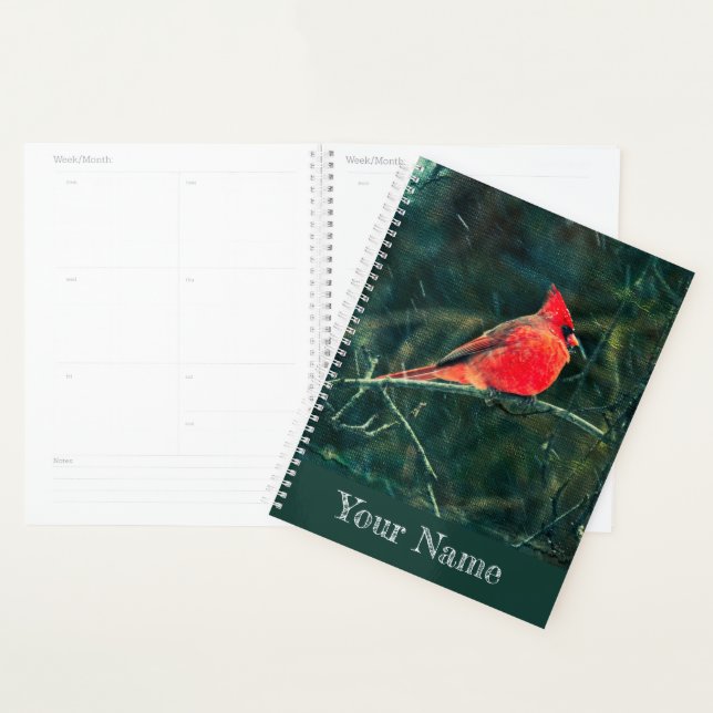 Winter Cardinal in Snowstorm - Enhanced Planner (Display)
