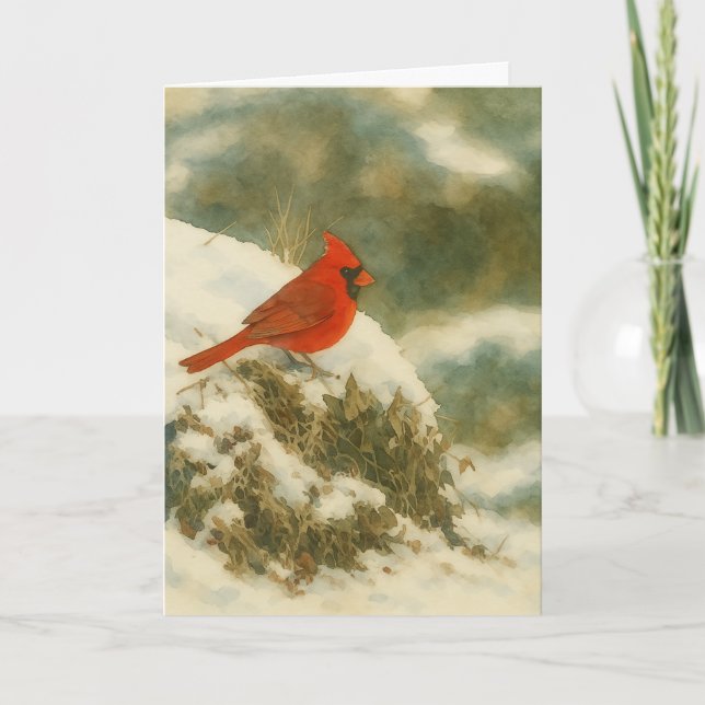 Winter Cardinal Watercolor_1 Card (Front)