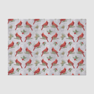 Winter Cardinals and Pines Tissue Paper