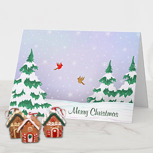 Winter Cardinals Christmas Greeting Holiday Card