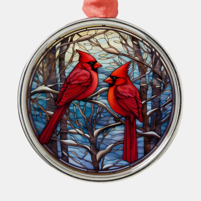Winter Cardinals Christmas Ornament (Front)