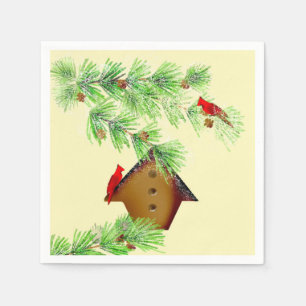 Winter Cardinals Paper Napkins