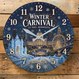 Winter Carnival Festival St. Paul Minnesota  Large Clock