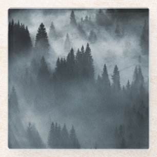 Winter Carpathian: Sunrise Mountain Landscape Glass Coaster