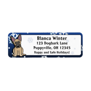Winter Cartoon Belgian Malinois