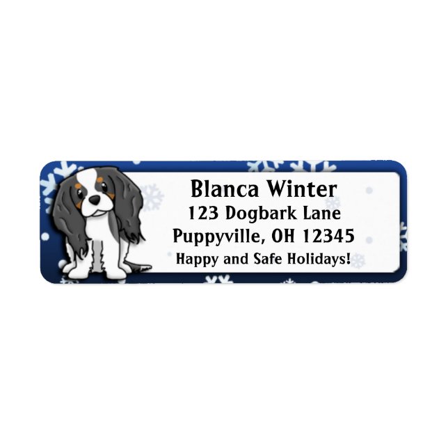 Winter Cartoon Tri Cavalier King Charles Spaniel (Front)