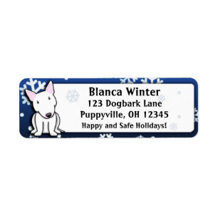 Winter Cartoon White Bull Terrier