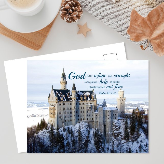 Winter Castle, psalm 46 1-2 Bible Verse Postcard (Creator Uploaded)