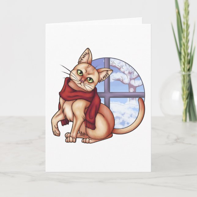 Winter Cat Card (Front)