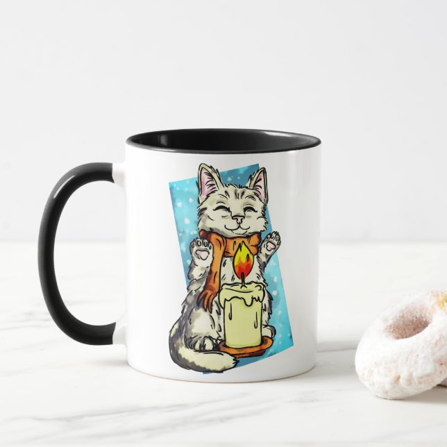 Winter cat mug (With Donut)