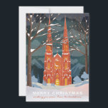 Winter Cathedral Illustrated Christmas Holiday Card<br><div class="desc">Customise with your message for the holiday season. Original illustration by Becky Nimoy. Add a photos on the back or a message.</div>