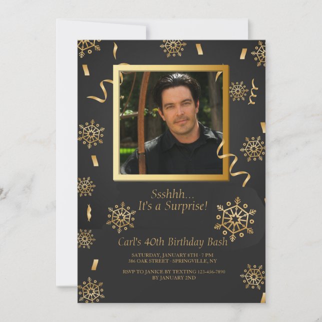 Winter Celebration Photo Invitation (Front)