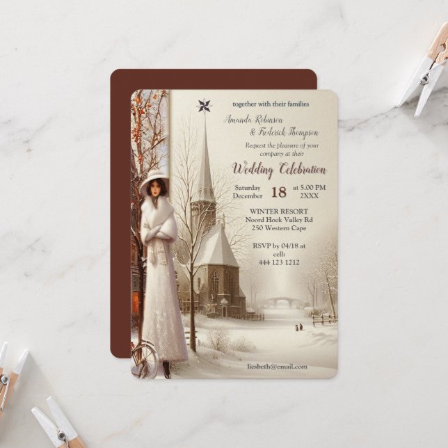 Winter Celebrations in Amsterdam Invitation (Front/Back In Situ)