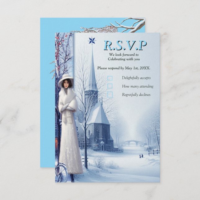 Winter Celebrations in Amsterdam RSVP Card (Front/Back)