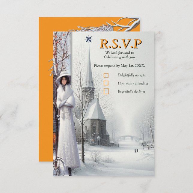 Winter Celebrations in Amsterdam RSVP Card (Front/Back)