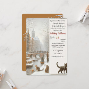 Winter Celebrations in the Snow, with Kittens Invitation